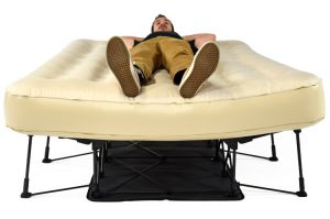Inflatable Air Beds On Legs With A Stand For Support