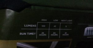 Coleman Weathermaster LED Light Specifications
